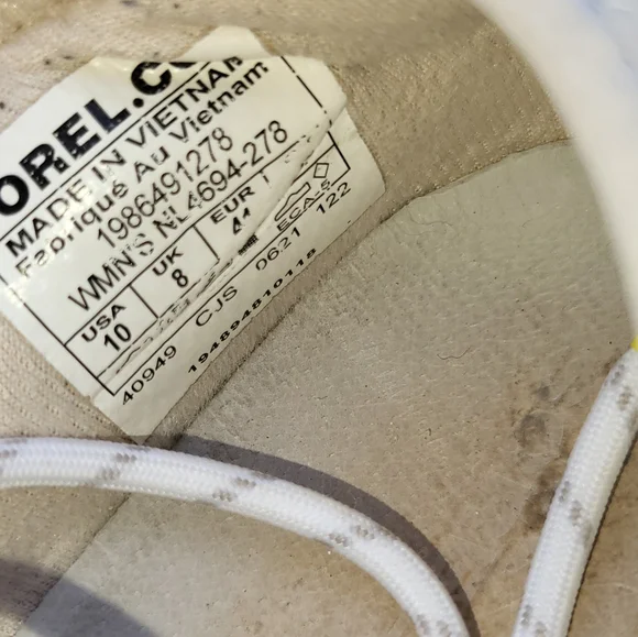 Sorel Kinetic Impact Athletic Run Walk Tennis Shoe Sneaker Cream Stone Women 10 - Picture 9 of 13